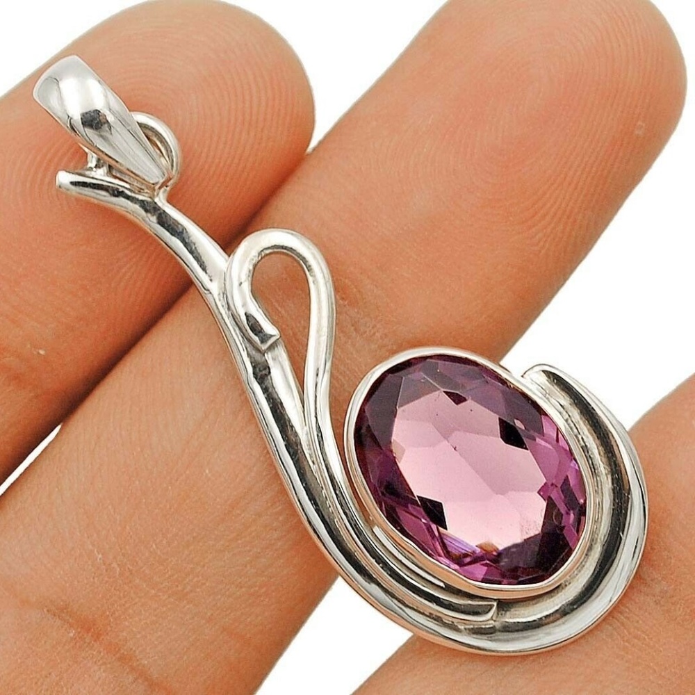 5CT Amethyst 925 Solid Sterling Silver Penant